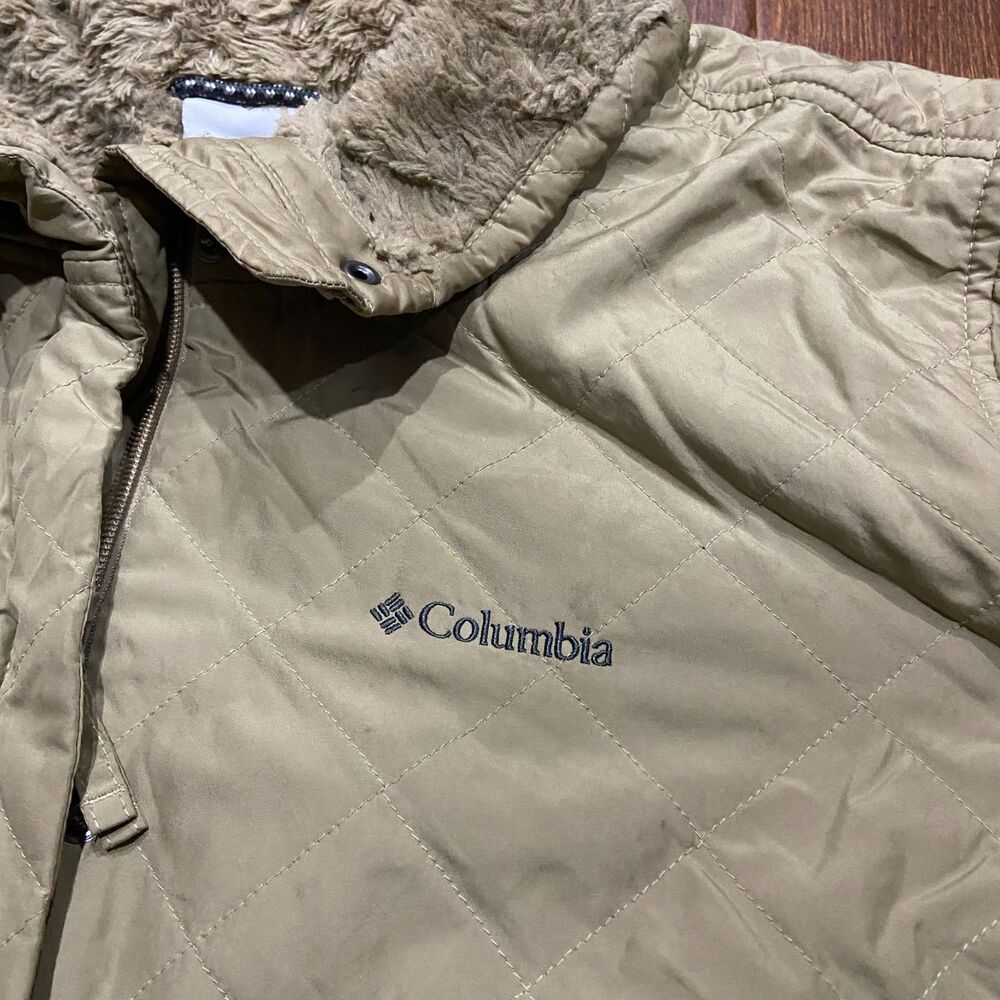 Columbia Copper Crest Novelty Jacket Tan Quilted Insulated Jacket Womens Size 2X - Picture 2 of 10